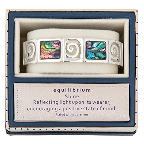 equilibrium Silver Plated Pastel Squares Swirls Bracelet