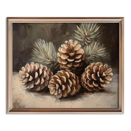 YYDESN Vintage Christmas Pinecone Decor Christmas Wall Art Pinecone Holiday