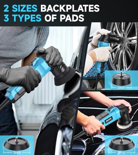 Image of ZOTA 3 inch Polisher, 2 inch Mini Buffer with 8mm Random Dual Action Polisher,13.1ft(4m) Extended Power Cord for Quiet & Smooth Small Buffer Polisher.