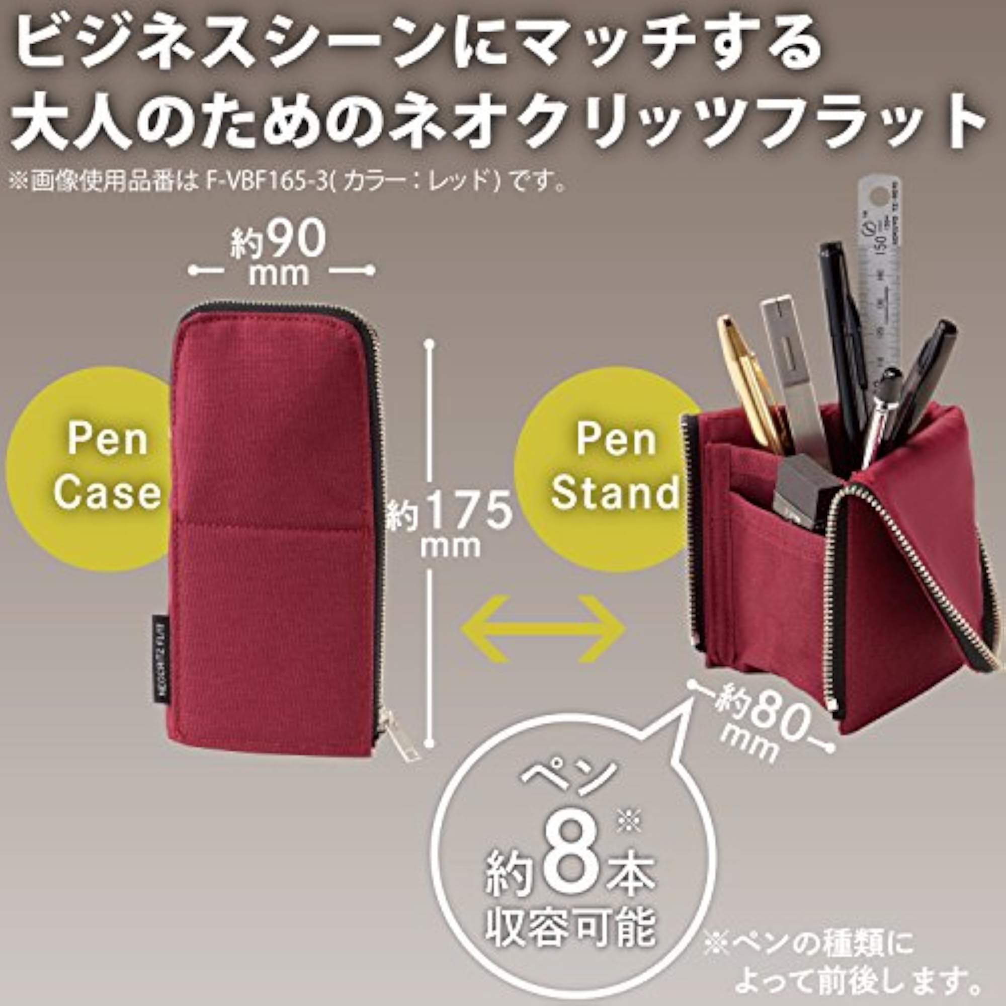 Kokuyo Pen Case, Pencil Case, Pen Holder, Flat Biz, Navy