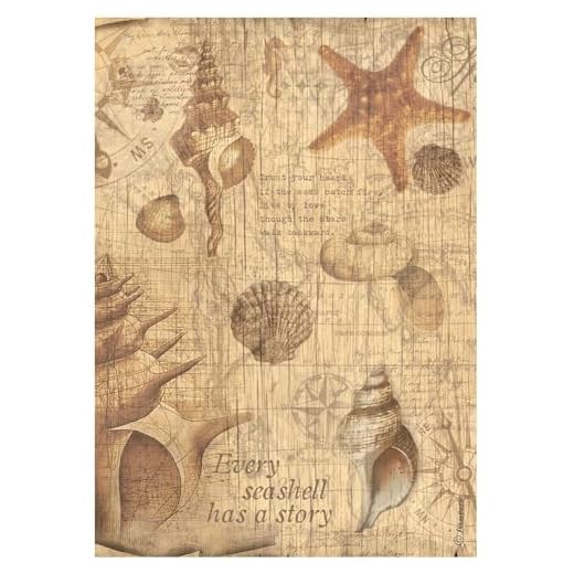 Stamperia A4 Sea Land Shells Rice Paper