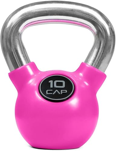 CAPHAUS Pesa rusa recubierta de goma de color con mango cromado, ideal para entrenamiento cruzado, columpios, entrenamiento corporal y ejercicio