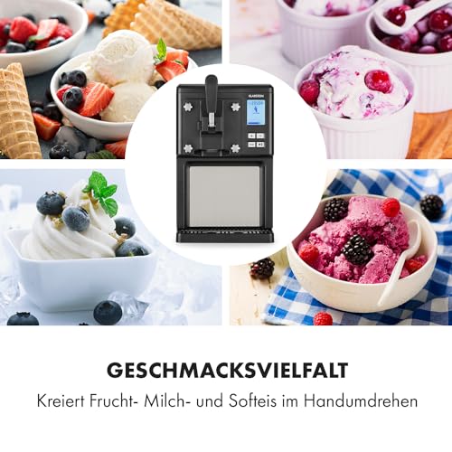 Klarstein Sweet Sundae - Eiscrememaschine, 1,5 Liter, mitselbstkühlendem Kompressor, 200 Watt, Ausgabesystem, 3 StundenAuto-Kühlhaltefunktion, Reinigungsautomatik, Edelstahl, schwarz – Bild 5