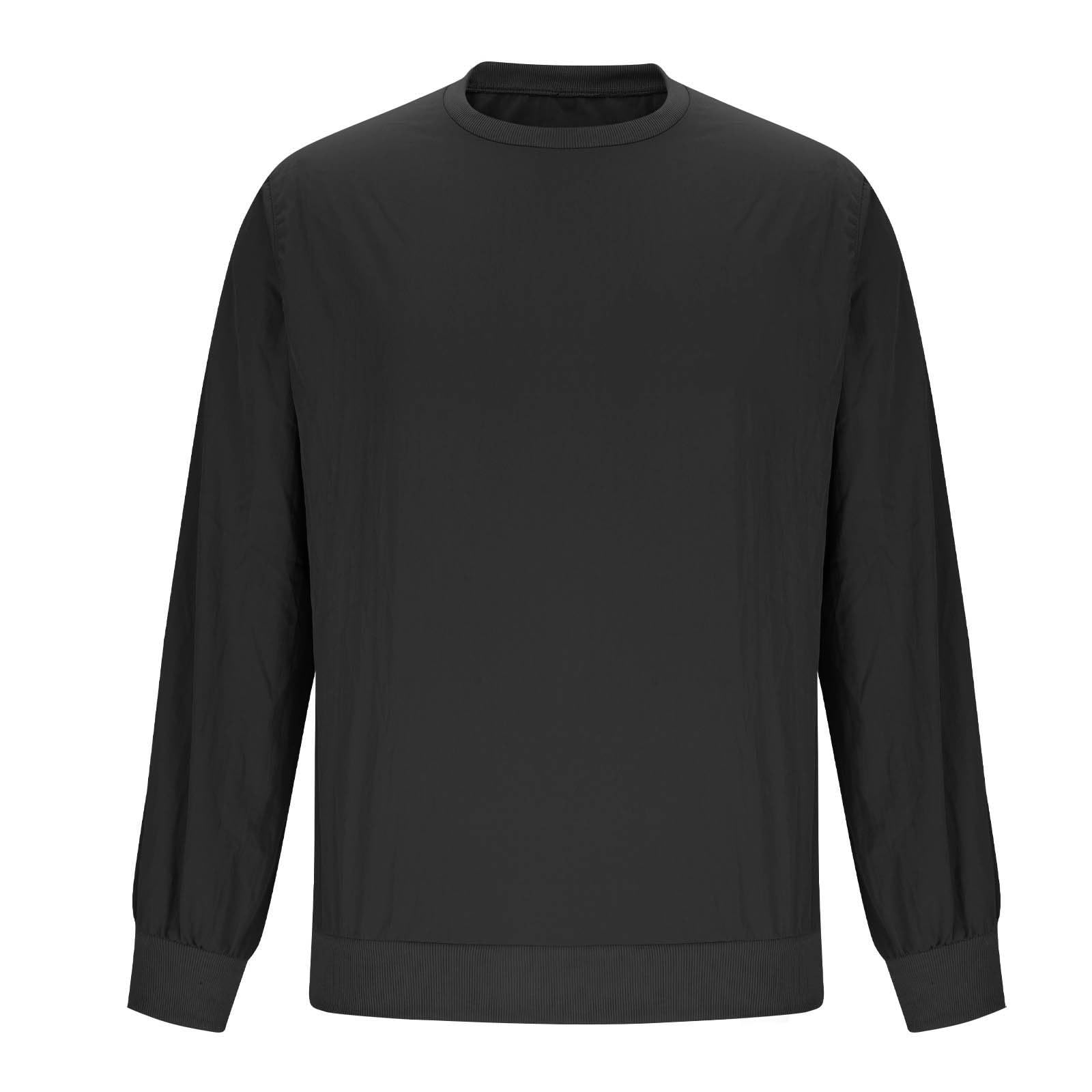 Camiseta de manga larga para hombre, casual, ajuste holgado, cuello redondo, sudadera básica, estilo urbano, cómoda, uso diario, para el trabajo, viajes, actividades de fin de semana, ocio, trajes