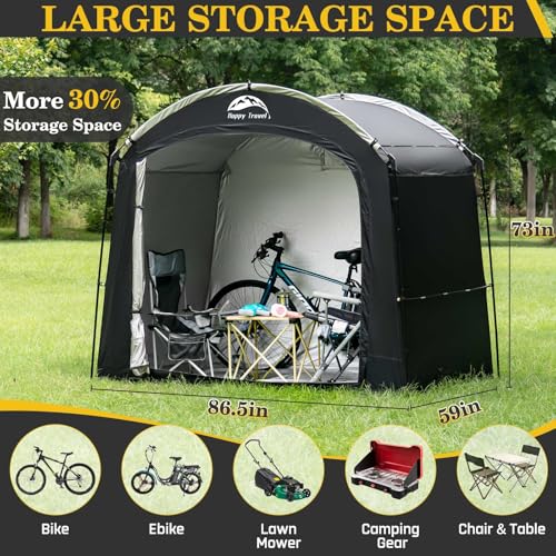 Image of Happy Travel Bike Storage Shed Tent, Waterproof Portable Bicycle Cover Shed