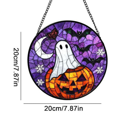 Suncatcher de calabaza para iluminar ventanas en Halloween y salones familiares 6