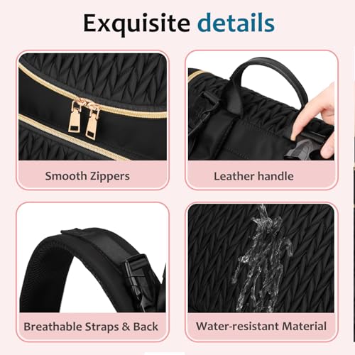 Image of LORADI Diaper Bag Backpack, Baby Shower Gifts, Black | Stroller Clips, Insulated Pockets, Water-resistant, Easy to Clean, Durable