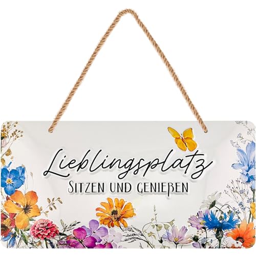LANOLU Schild Lieblingsplatz Outdoor, Schild Garten, Deko Garten...