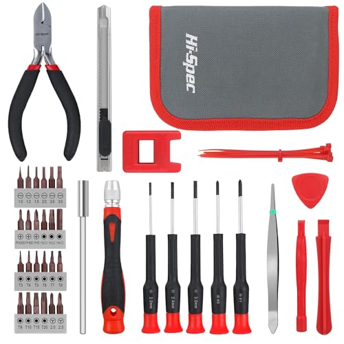Hi-Spec Kit de Tournevis de Précision 38 Pièces, Trousse d'Outils de Réparation d'Électronique pour Téléphones, Tablettes et Bricolage, avec Pinces et...