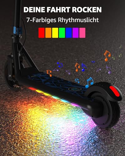 Gyroor Elektro Scooter (Farbe: Blau) für Kinder ab 6-12 Jahre 150W mit LED-Regenbogenlicht - 5