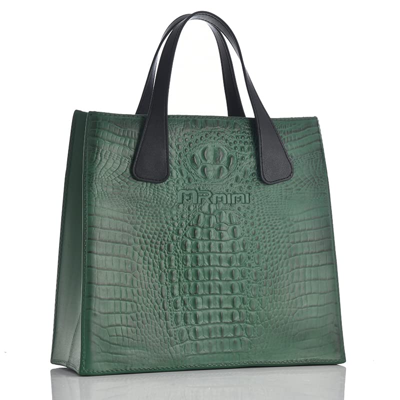 MRMIMI Women's Laptop Bag Rubber Work Tote Top Handle Handbag Large Waterproof Shoulder Bag for Office Travel