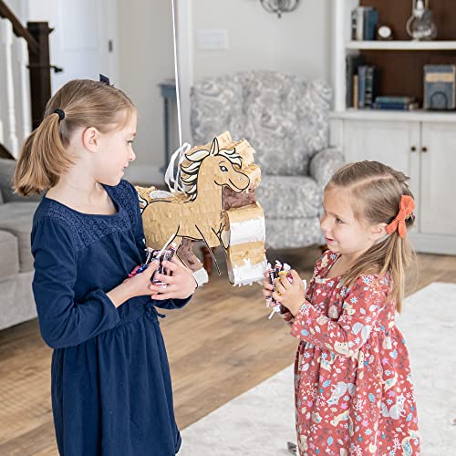 Carsonchase - Horse Pinata Bundle With A Blindfold And Bat | Handmade Pretty Pinata For Birthday Parties | Animal Theme Party Piñatas | Horse Lovers Kids Gifts | Holds Candy Upto 2 Lb (13" X 12" X 2") #TOP5