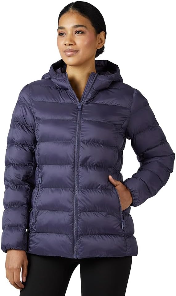 32 Degrees Heat Women’s Lightweight Packable Hooded Jacket – Water Resistant Travel Puffer