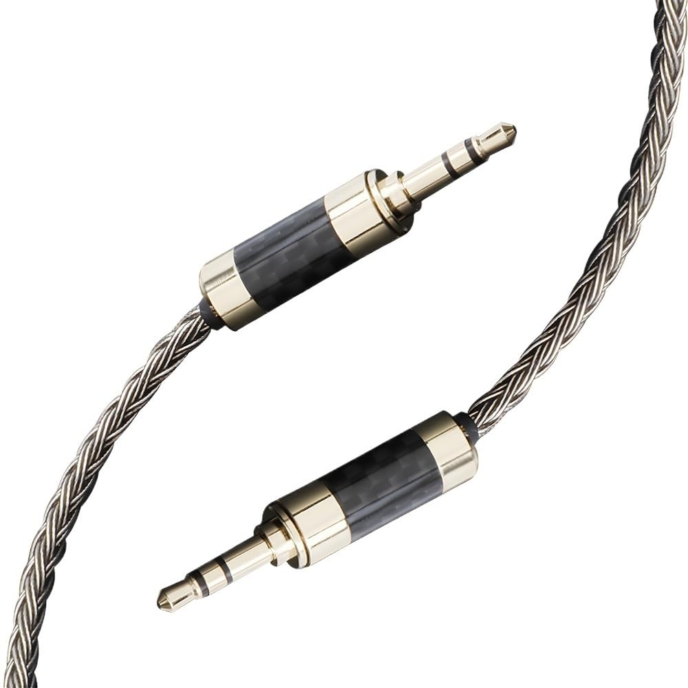 Câble adaptateur auxiliaire HiFi 7N OCC plaqué argent 3,5 mm vers 3,5 mm pour casque audio (1,5 m)
