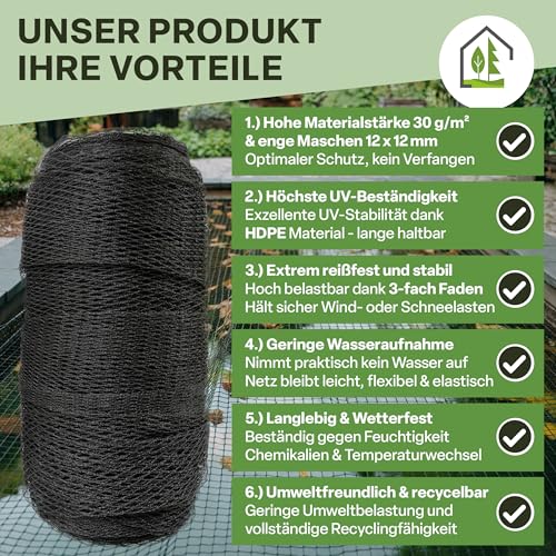 TTL Garden 15 x 15m Teichnetz 30g/m² schwarz engmaschig 12x12mm Masche - – Ansicht 8