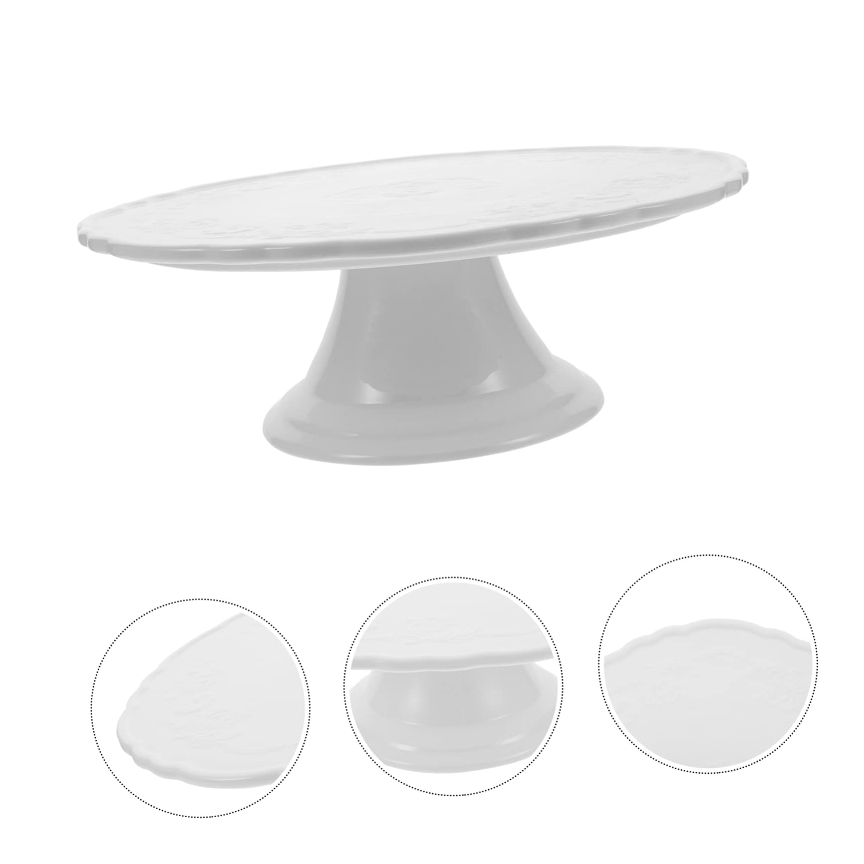 ABOOFAN Alzatina per Dolci in Ceramica Bianca 28cm per Dessert | Serving Muffins, Matrimoni e Tea Party, Design Elegante e Raffinato, Aspetto Romantico