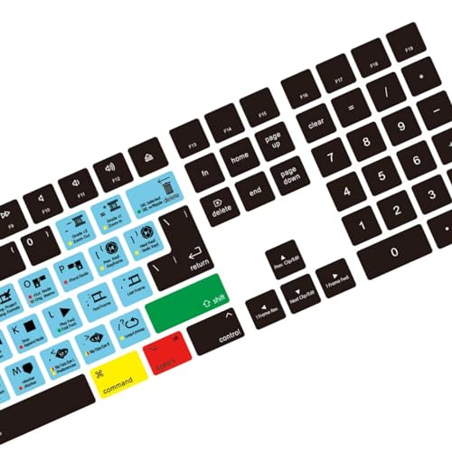 HRH Davinci Resolve Shortcut Hotkey Silicone Keyboard Cover Keypad Skin for Magic Keyboard with Numeric Keypad A1843 MQ052LL/A Released in 2017/2018(US/EU Layout)