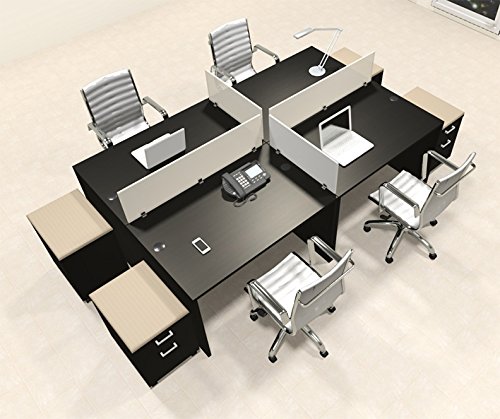 Four Persons Modern Office Divider Workstation Desk Set CH-AMB-FP23