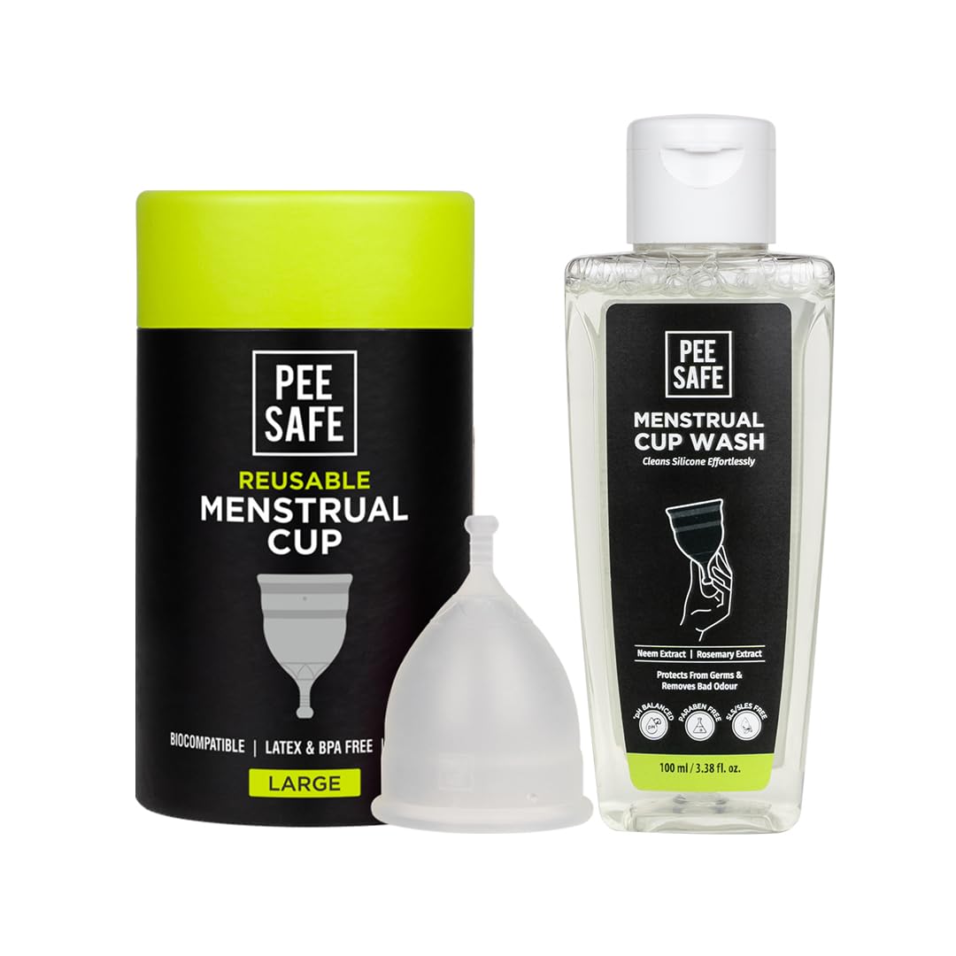 PEESAFE Menstrual Cups For Women | Large Size With Pouch And Menstrual Cup Wash 100ml Combo (B0C3BH5XF7) Amazon Price History, Amazon Price Tracker