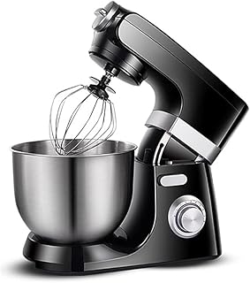 Karid Batteur sur Socle Électrique Multifonction, Mélangeur À Pâte 1500 W 6 Vitesses avec 3 Accessoires-Batteur/Fouet À Fil/Crochet À Pâte, Mélangeur À Gâteau pour La Cuisson,Noir