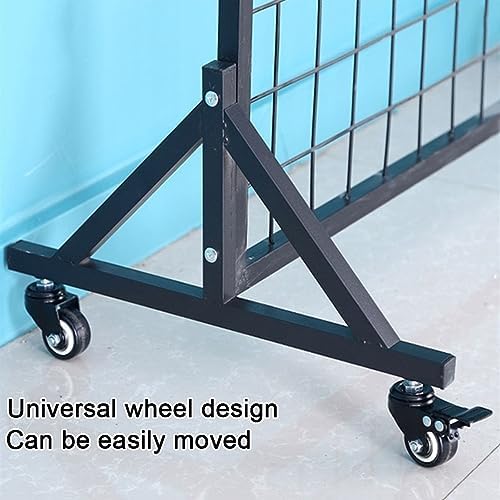 Freestanding Wire Grid Display Rack with Wheels - Versatile Floor Standing Panel for Retail, Craft Shows, and Events - Portable Mesh Display Stand for Easy Setup and Transport