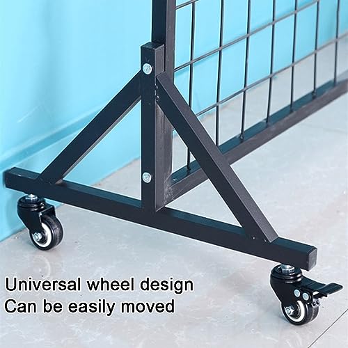 Free Standing Wire Panel Tower avec roues pour salon de détail et présentoirs artisanaux - Support d'affichage en maille facile à installer - Séparateur polyvalent (couleur blanc)