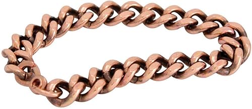 Apex - Pulsera de cobre con eslabones anchos de 9 pulgadas cobre bruñido remedio popular utilizado para aliviar el dolor articular y la rigidez