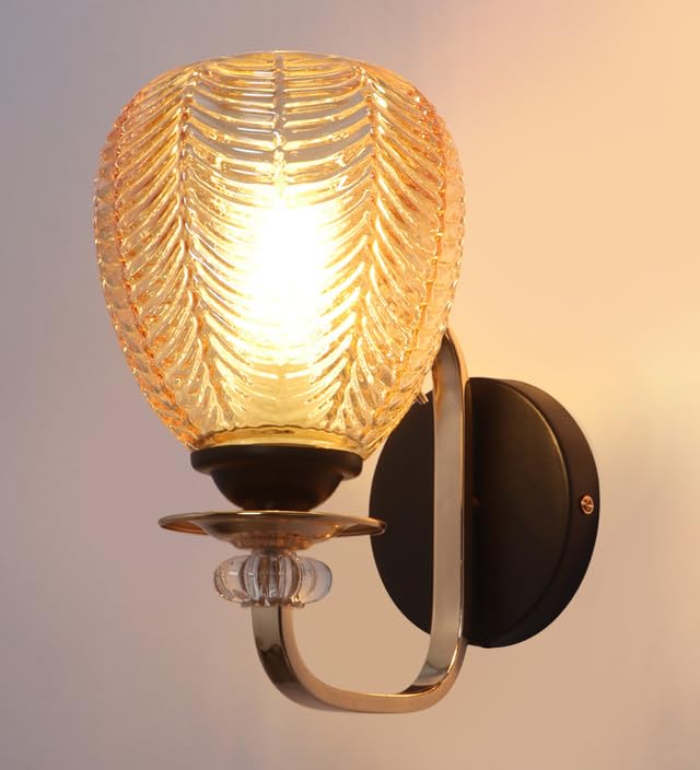 Image of ELAINTE Premium Wall Light | | Elegant Glass Wall Lamp for Living Room & Hallway | 3 Years Warranty | Free Bulb (Twin-Single)