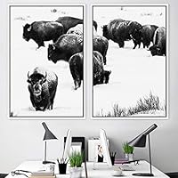 2 Piece Framed Canvas Wall Art Animals Canvas Prints Home Artwork Decoration for Living Room,Bedroom - 16