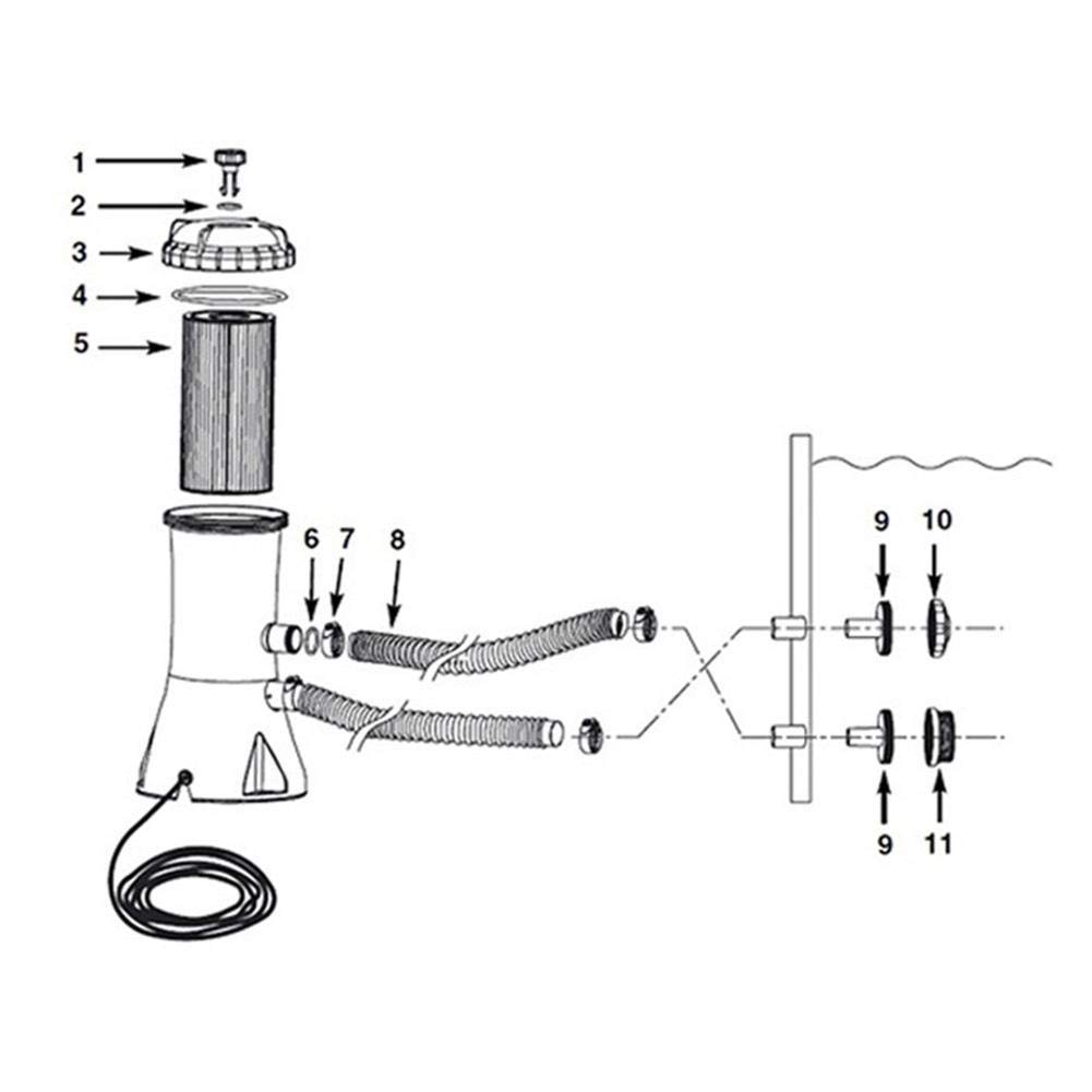 Bomba de piscina con filtro de arena de 2000 l/h, bomba de filtro de piscina eléctrica de 2000 – 240 V, bomba de filtro para piscinas, bomba de agua transparente sobre el suelo, herramienta de