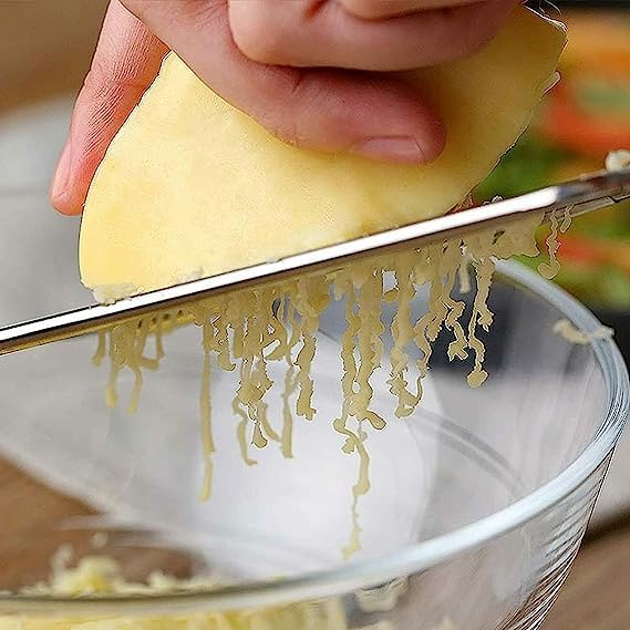 Stainless Steel Kitchen Grater 3 Way Flat Hand Grater Cheese Nutmeg Zest with Handle, Sharp Teeth Carrot Potato Peeler Fruit Vegetable Cheese Slicer - Image 5