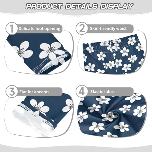 Girls' Leggings Flowers Floral White Blue Kids Yoga Tights Pants 1 Pack 208501803