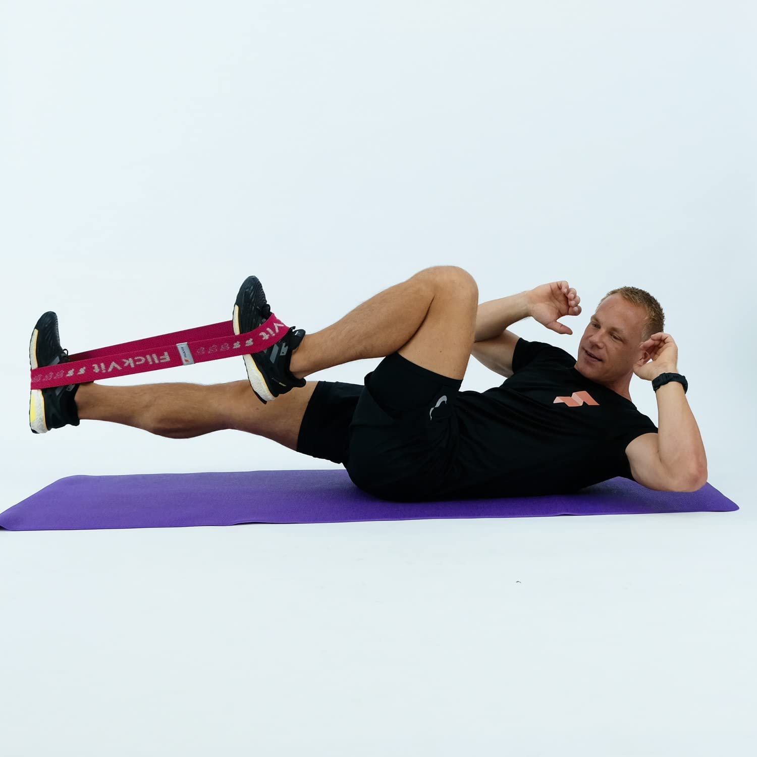 Textile Fitnessbänder Sets (Physio, Beginner, Advanced, Professional) mit Long-Bands & Mini-Bands in 5 Stärken mit Tragebeutel, Klimmzugband, Widerstandsbänder, Gummiband Sport, Theraband Set