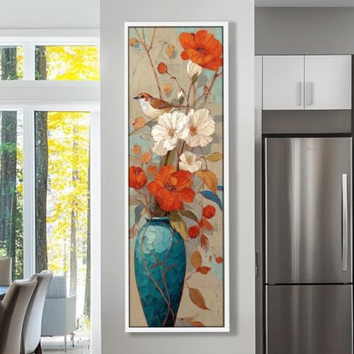 Tableaux étroits et hauts pour habiller un mur vide entre deux portes