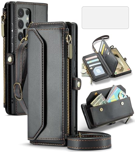 Étui portefeuille Samsung S24 Ultra 5G Asuwish antichoc avec porte-cartes