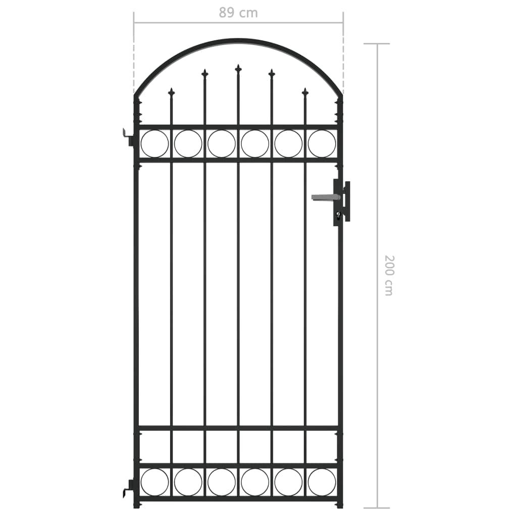 Puerta De Jardín De Acero Inoxidable Plateado 96x200 Cm – Con Cerradura Doble Pestillo, Resistente Al óxido Y Al Clima