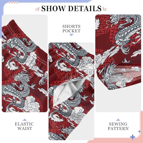 Dragon Clouds Boys Long Pants Soft Trousers Elastic Waist Kids Lounge Bottoms with Pockets S-XL4