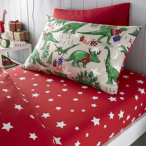 Happy Linen Company Kids Christmas Dinosaur Pillow Cases Cover