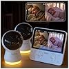 BOIFUN Babyphone Caméra WiFi 4MP 5,5” Babyphone Duo, Contrôle APP & Écran, Détection Visage Couvert & Sommeil sur Le Ventre, Alertes Mouvement & Pleurs, Temp/Humid., Veilleuse, Vision Nocturne