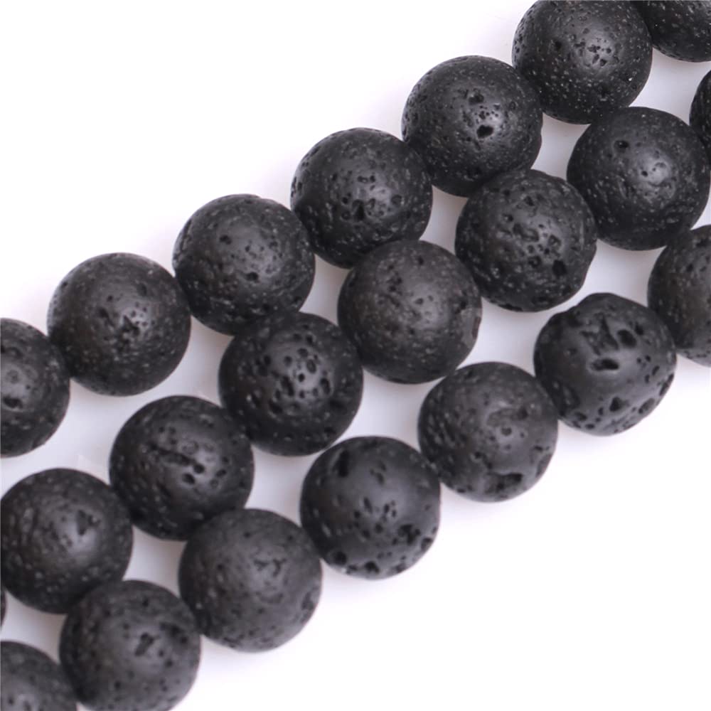 16mm Round Lava Rock Beads Black Beads for Jewelry Making Natural Gemstones and Crystals Beads Semi Precious 15"
