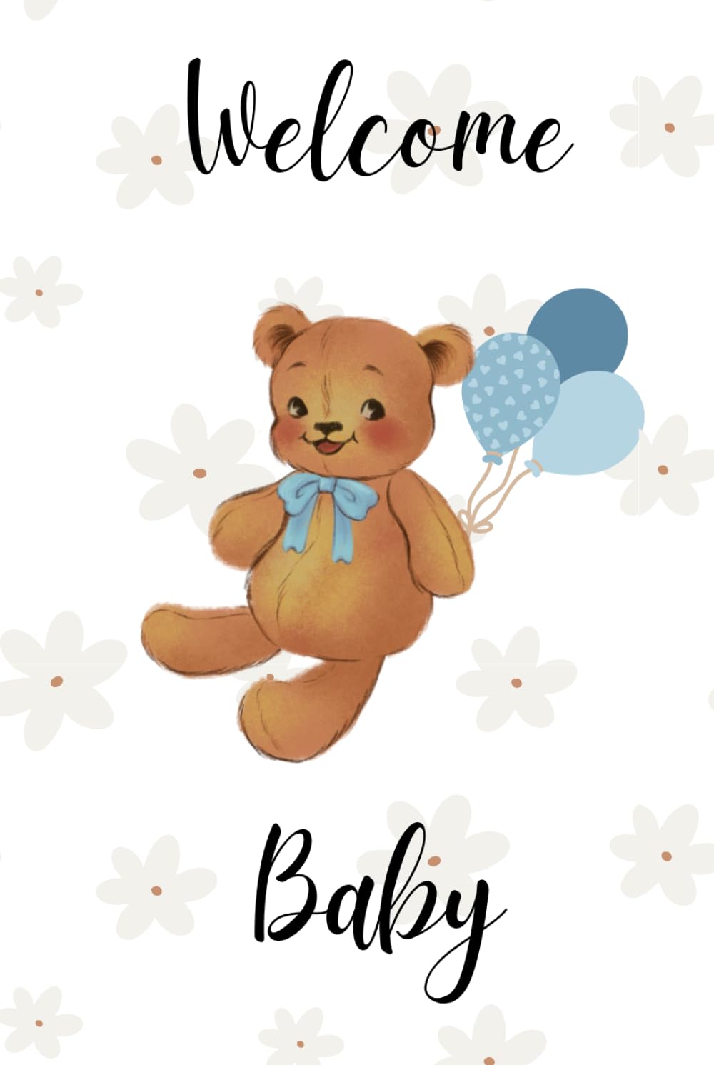 Livre d'or baby shower ours en peluche boho pour souvenirs de naissance