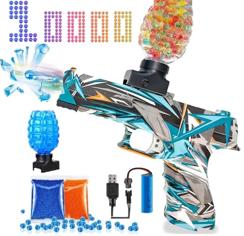 Image of Amitasha Automatic Gel Blaster Toy Gun for Kids with 10,000 Gel Blaster Balls Rechargeable Battery Operated Outdoor Electric Target Game Toys for Boys Age 6 Year Above Birthday Gift