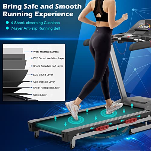 Image of Goplus 4.75HP Folding Treadmill for Home Gym, Commercial Heavy Duty Superfit Treadmill with 15% Auto Incline, 20 Preset Programs, Bluetooth Speakers, LED Display, Smart APP, Running Walking Machine