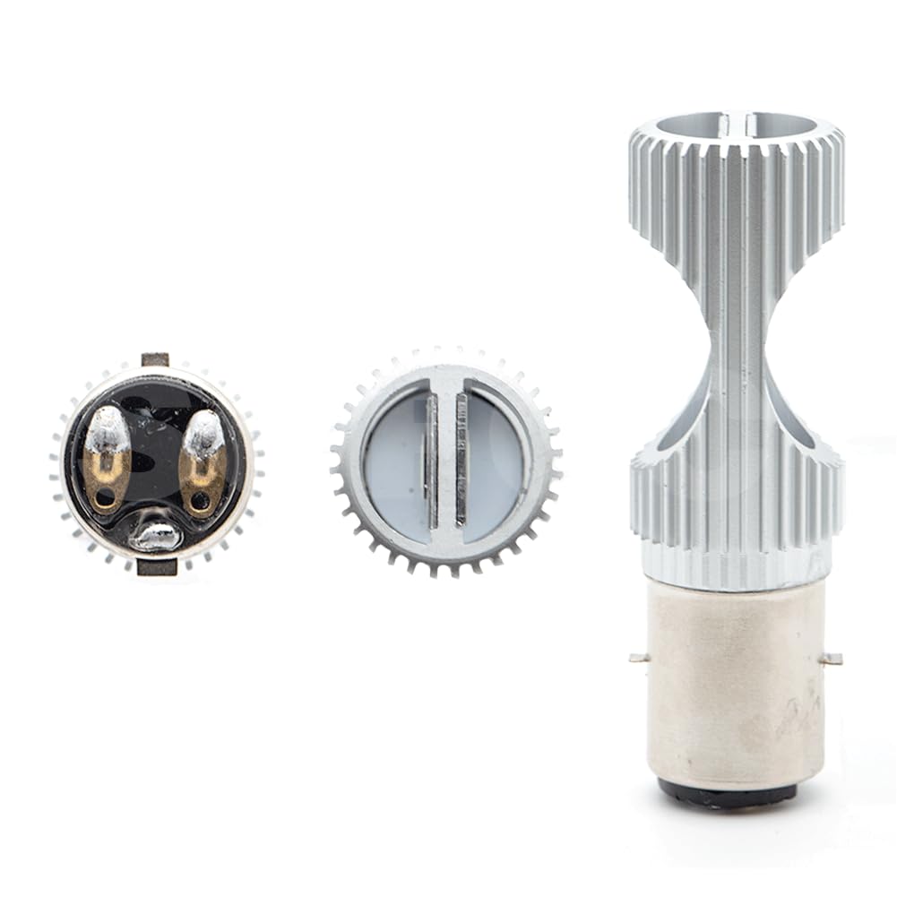 SOFOC S2 BA20D Lampadina LED per Faro Moto/Auto Bianco Freddo 6500K 6V 12V 24V Compatibile con 6-30V AC/DC 2000LM 300% Più Luminosa dell'Alogena Anabbagliante/Abbagliante 2SMD 1pcs