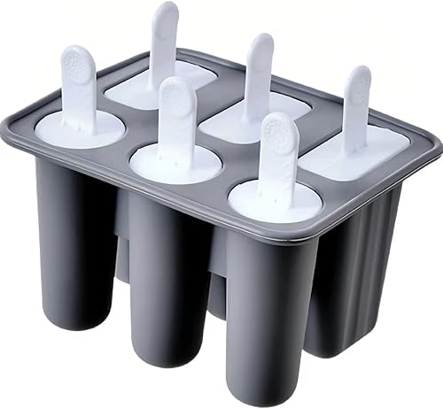 Miniatura 6 de Juego de 6 moldes clásicos para paletas de silicona, moldes para hacer helados, moldes para helados, accesorios de cocina, fácil liberación, leche