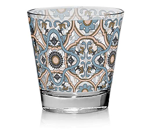 Montemaggi Set 6 bicchieri acqua Decoro Colorato