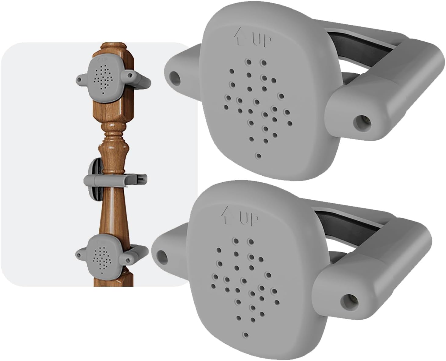 2SET,Stairway Baby Gate Mounting Kit, No-Drill Banister Adapter – Fits Posts 1.5" to 3.5" Wide, Universal Adapter for Pressure or Hardware-Mounted Gates