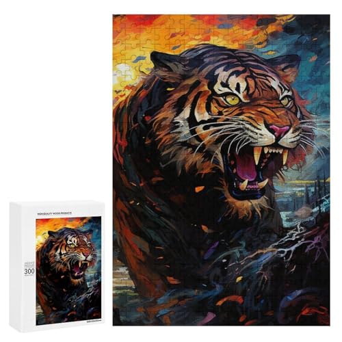 Imagen de Rompecabezas para Adultos300 PCS Roaring Tiger Artwork8 Rompecabezas De Juguete para Decoración De Pared Difícil Oferta Difícil como Regalo para Toda La Familia 300 PCS