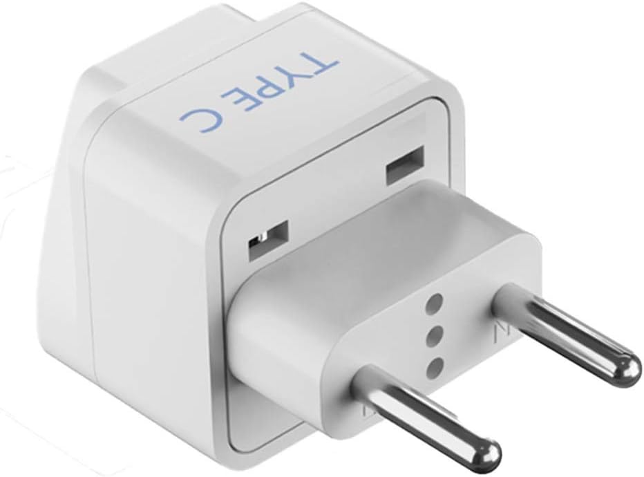 Ceptics Europe Travel Adapter, India To Russia, Europe, Turkey & More - Type C - Perfect For Laptop, Camera Charger And More - CE Certified - Rohs Compliant - White