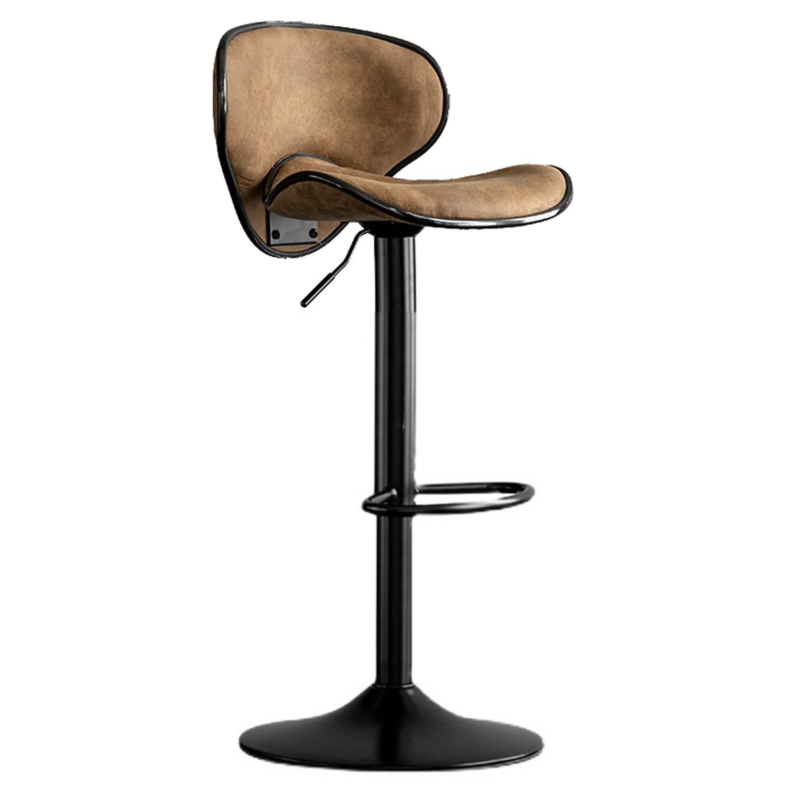 GenericRetro Swivel Chair Home Bedroom Front Desk Stool Ergonomic Backrest Tech Cloth Cushion and Base, Sitting Height 60-80cm(Color:Brown) Feito na China (Camel)